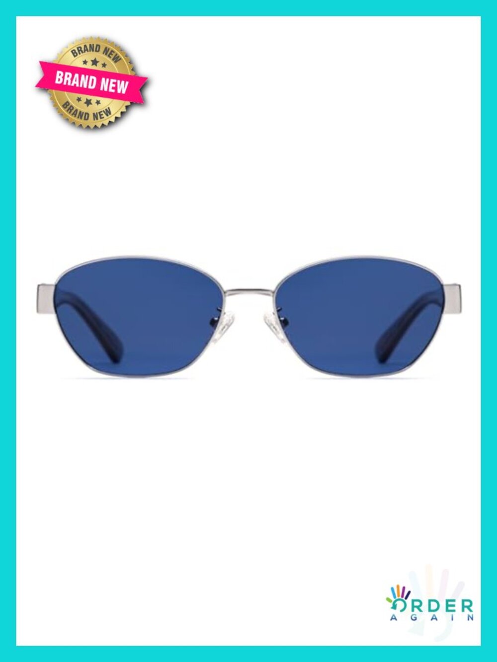 Oval Cat Eye Sunglasses UV400 Metal Frame Lightweight Women's Eyewear